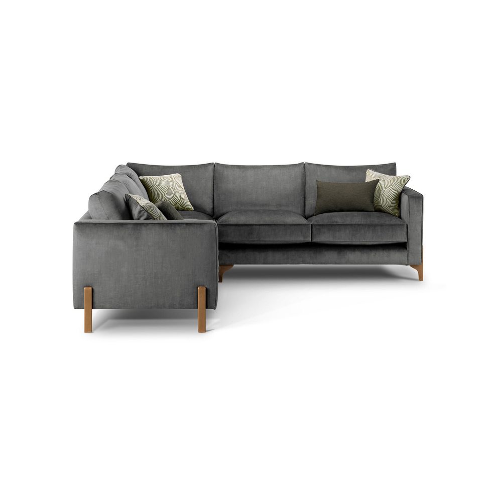 Jude Large Corner Sofa in Duke Steel Fabric with Oak Feet 2