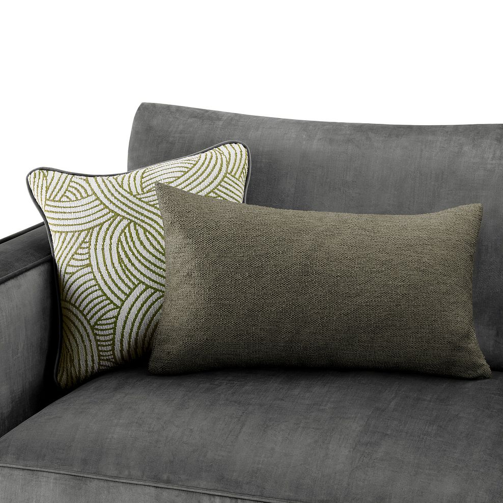Jude Large Corner Sofa in Duke Steel Fabric with Oak Feet 5