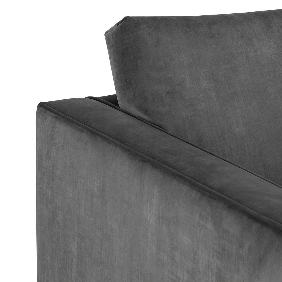 Jude Large Corner Sofa in Duke Steel Fabric with Oak Feet 6