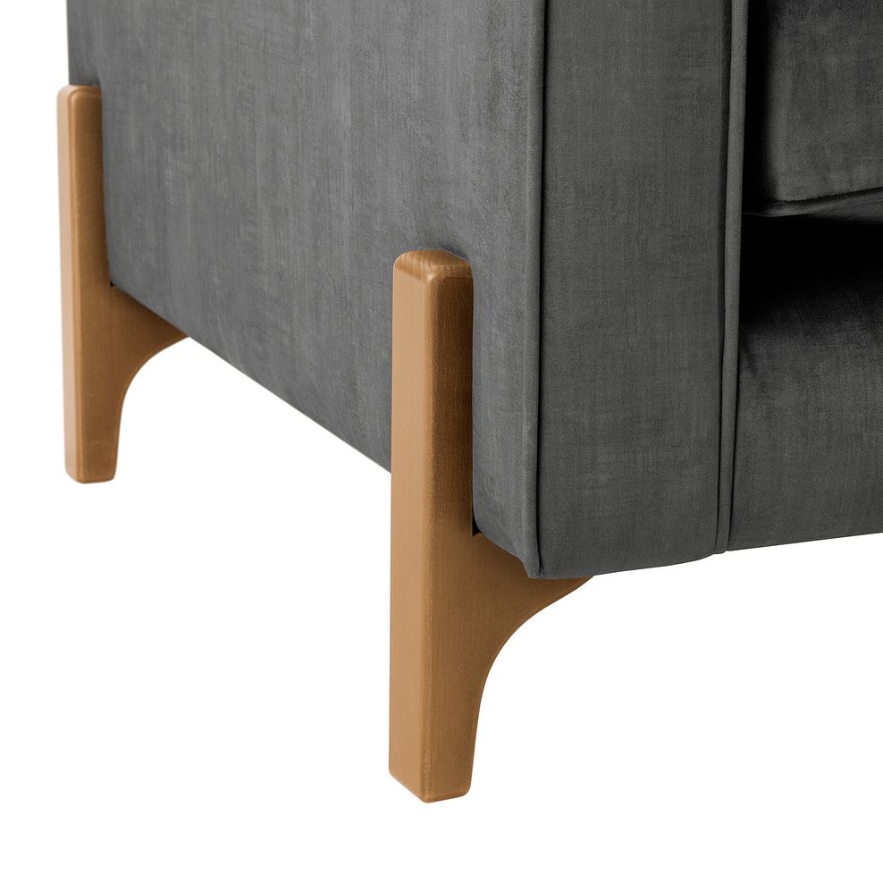 Jude Large Corner Sofa in Duke Steel Fabric with Oak Feet 9