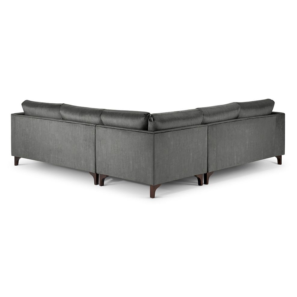 Jude Large Corner Sofa in Duke Steel Fabric with Walnut Finished Feet 3