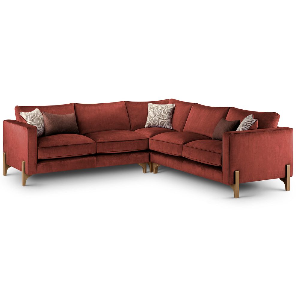 Jude Large Corner Sofa in Duke Sunset Fabric with Oak Feet 1