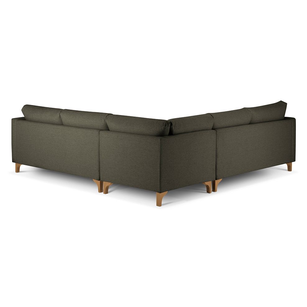 Jude Large Corner Sofa in Oscar Emerald Fabric with Oak Feet 3