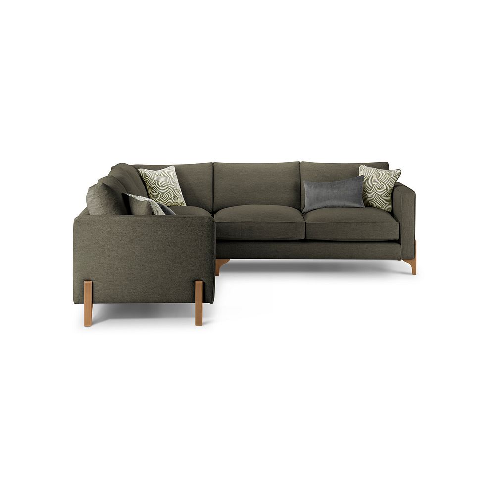 Jude Large Corner Sofa in Oscar Emerald Fabric with Oak Feet 2