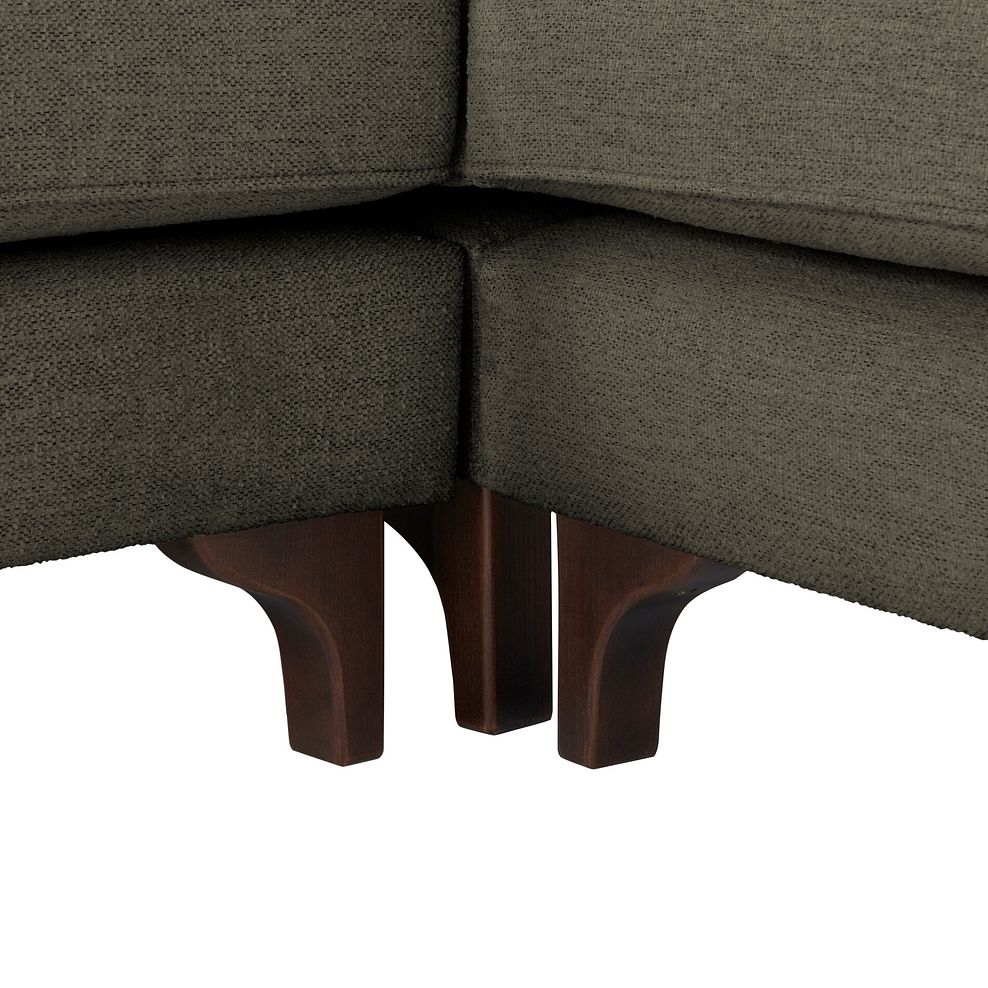 Jude Large Corner Sofa in Oscar Emerald Fabric with Walnut Finished Feet 4