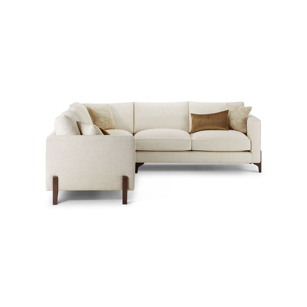 Jude Large Corner Sofa in Oscar Linen Fabric with Walnut Finished Feet 2