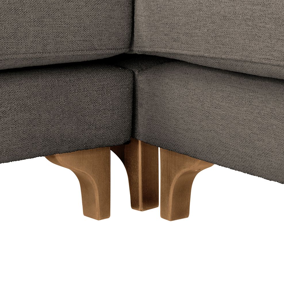 Jude Large Corner Sofa in Oscar Mocha Fabric with Oak Feet 4