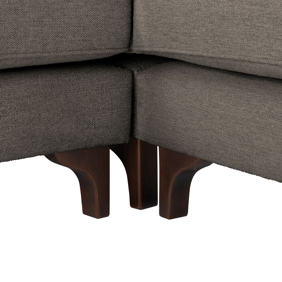 Jude Large Corner Sofa in Oscar Mocha Fabric with Walnut Finished Feet 4