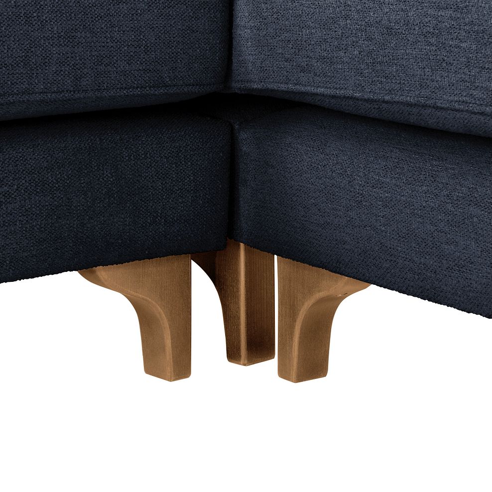 Jude Large Corner Sofa in Oscar Navy Fabric with Oak Feet 4
