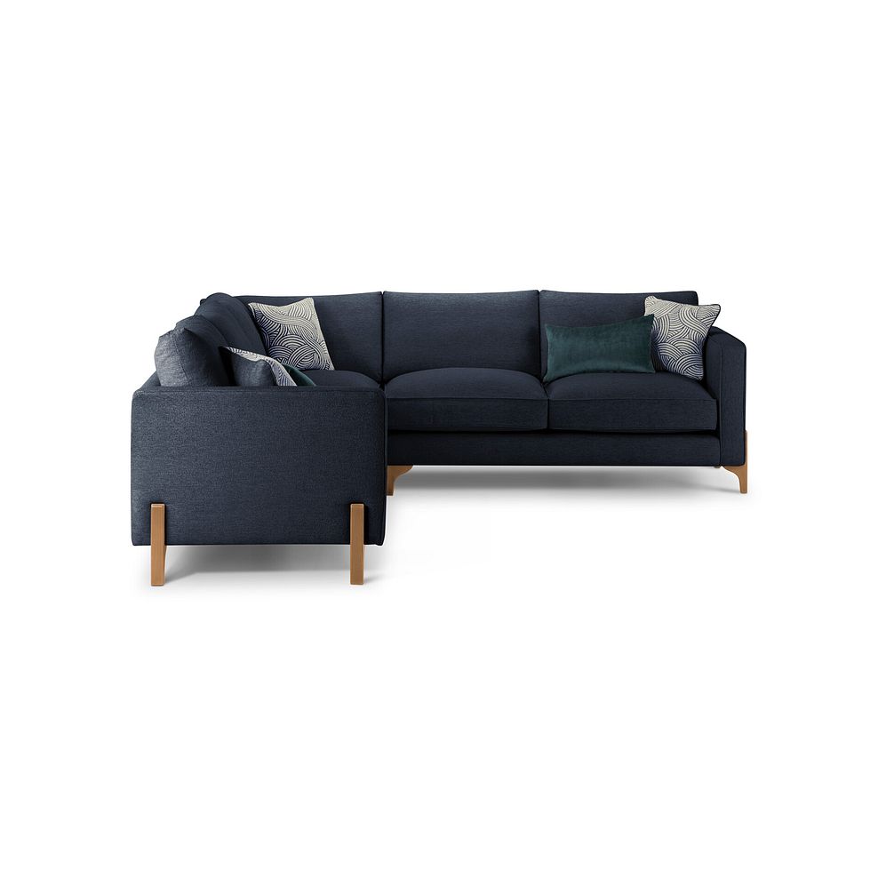 Jude Large Corner Sofa in Oscar Navy Fabric with Oak Feet 2