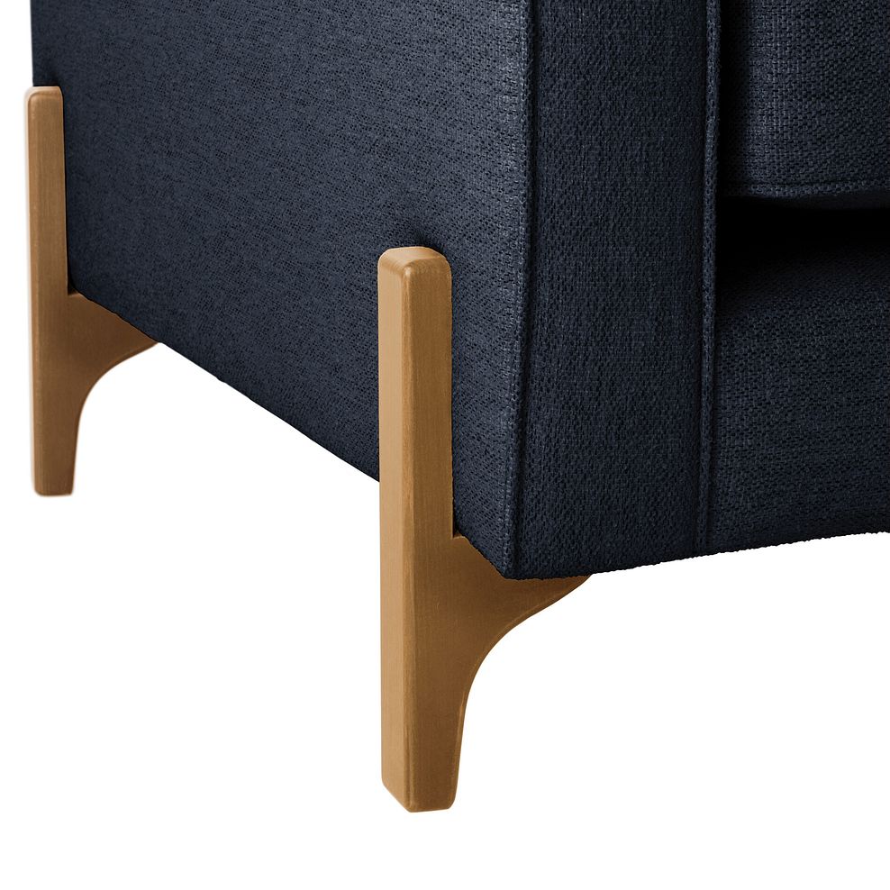 Jude Large Corner Sofa in Oscar Navy Fabric with Oak Feet 9