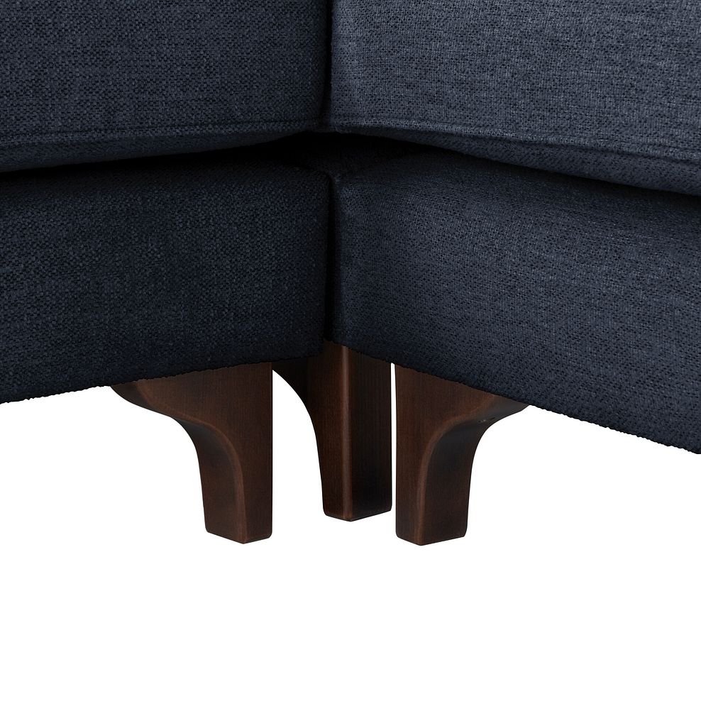 Jude Large Corner Sofa in Oscar Navy Fabric with Walnut Finished Feet 4