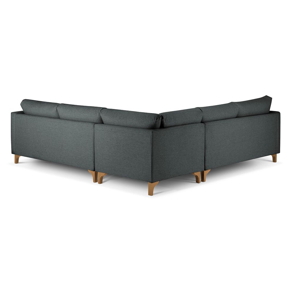 Jude Large Corner Sofa in Oscar Nickel Fabric with Oak Feet 3