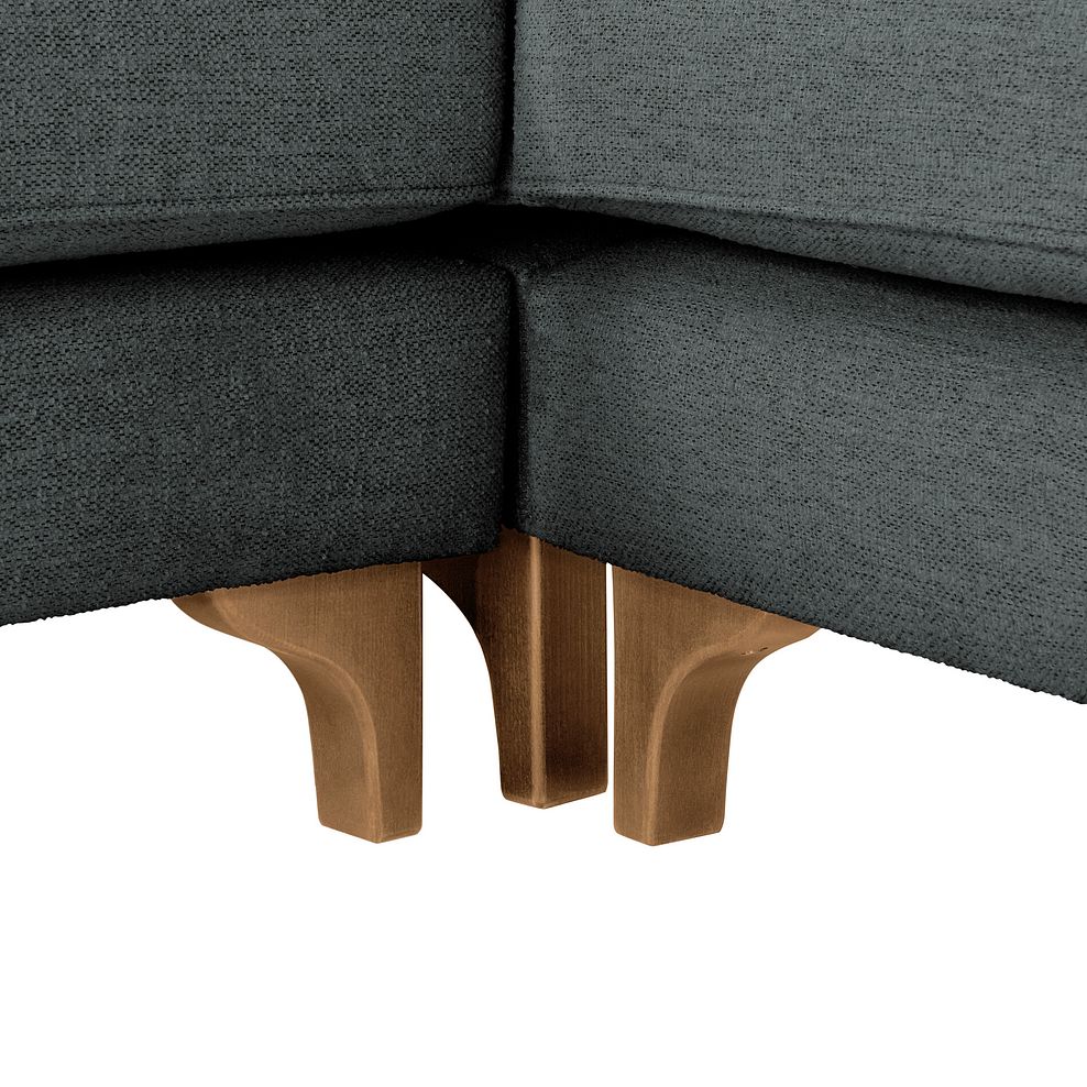 Jude Large Corner Sofa in Oscar Nickel Fabric with Oak Feet 4