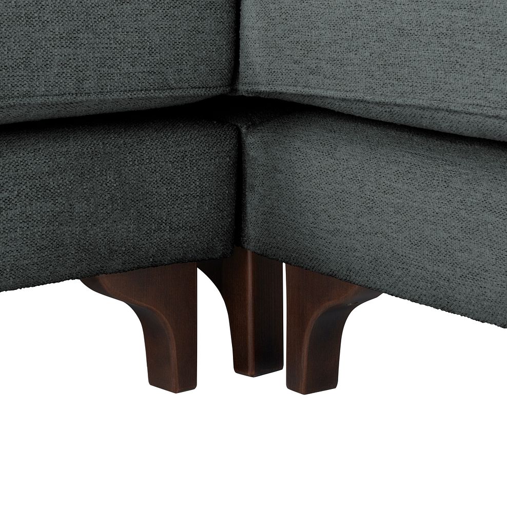 Jude Large Corner Sofa in Oscar Nickel Fabric with Walnut Finished Feet 4