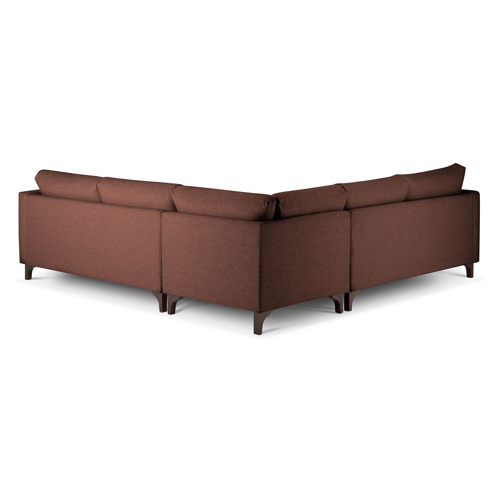 Jude Large Corner Sofa in Oscar Rust Fabric with Walnut Finished Feet 3