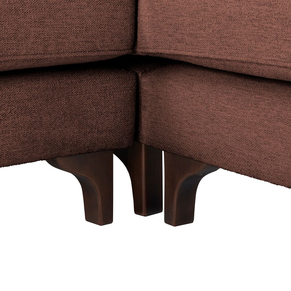 Jude Large Corner Sofa in Oscar Rust Fabric with Walnut Finished Feet 4