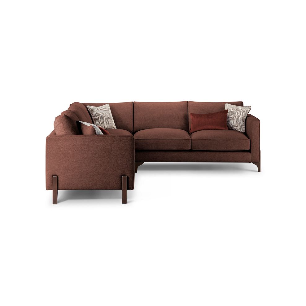Jude Large Corner Sofa in Oscar Rust Fabric with Walnut Finished Feet 2