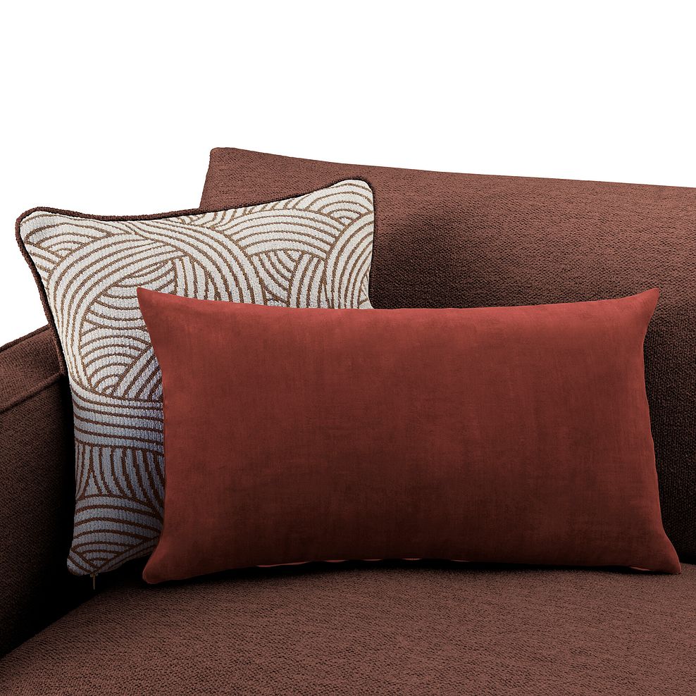 Jude Large Corner Sofa in Oscar Rust Fabric with Walnut Finished Feet 5