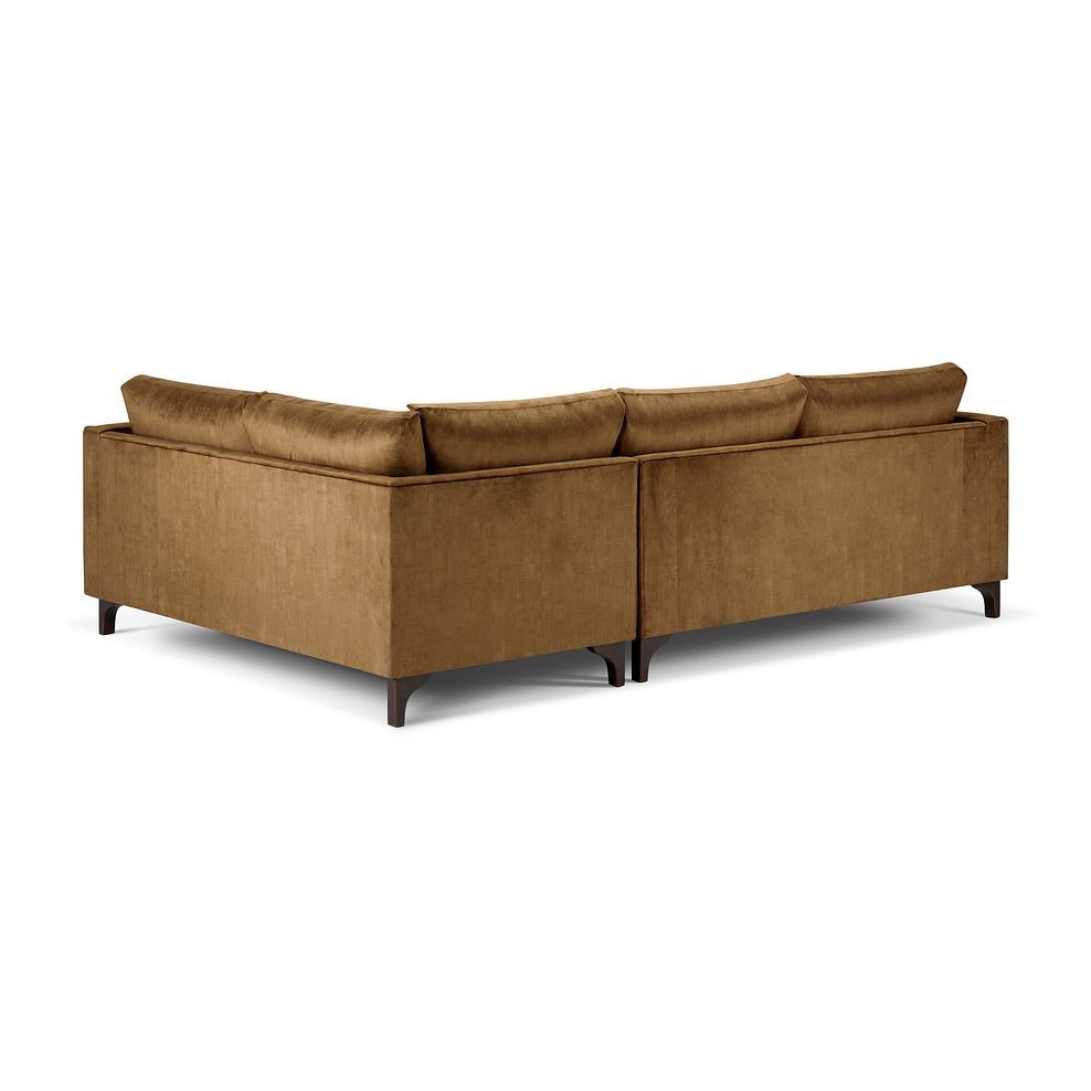 Jude Left Hand Corner Sofa in Duke Old Gold Fabric with Walnut Finished Feet 4