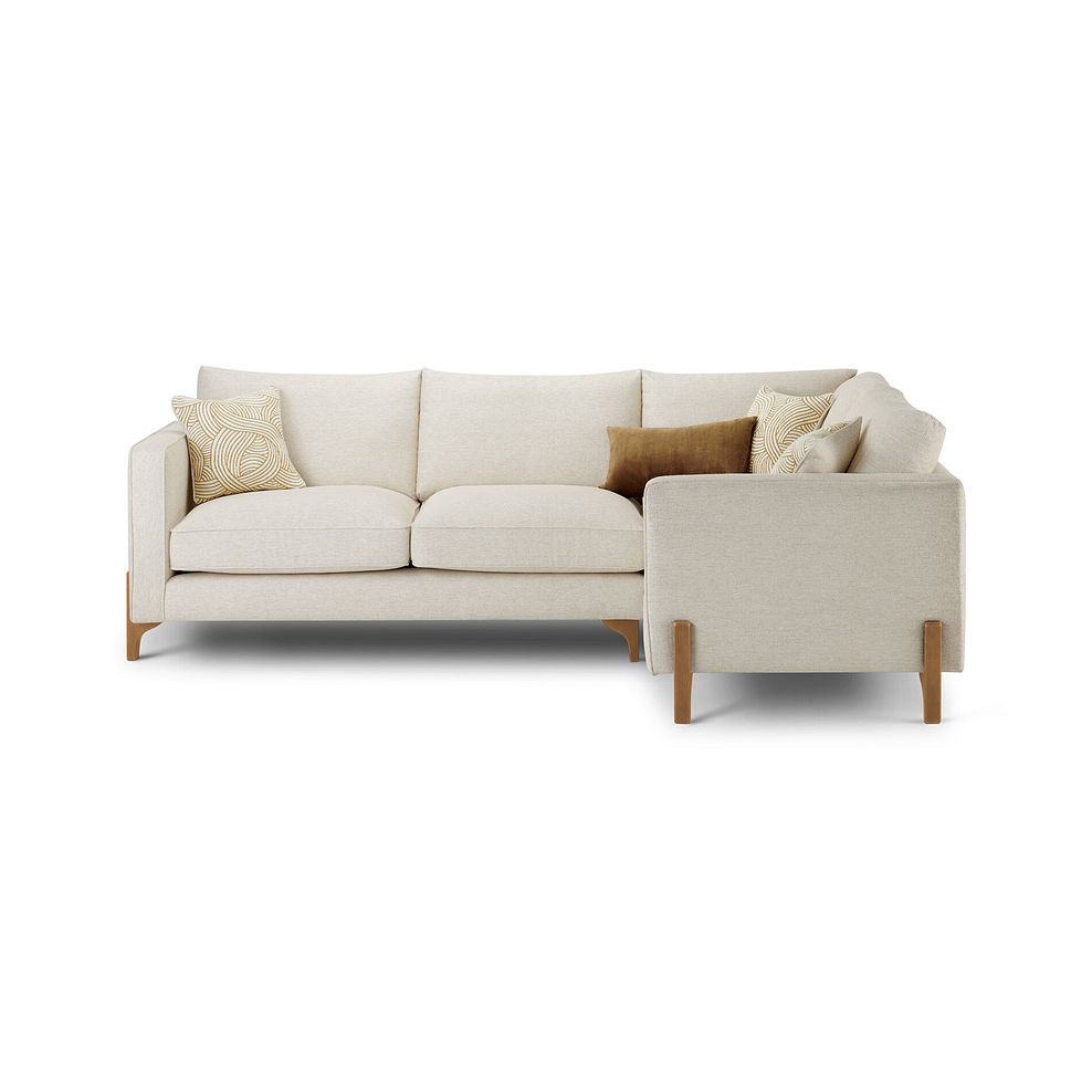 Jude Left Hand Corner Sofa in Oscar Linen Fabric with Oak Feet 2