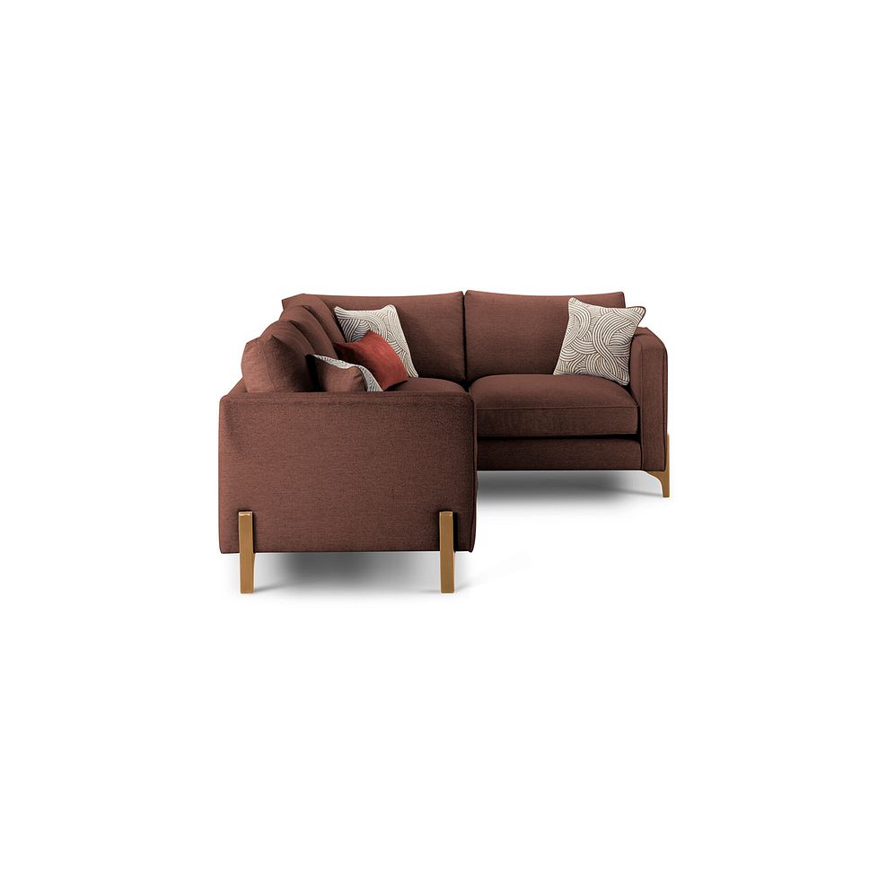 Jude Left Hand Corner Sofa in Oscar Rust Fabric with Oak Feet 3