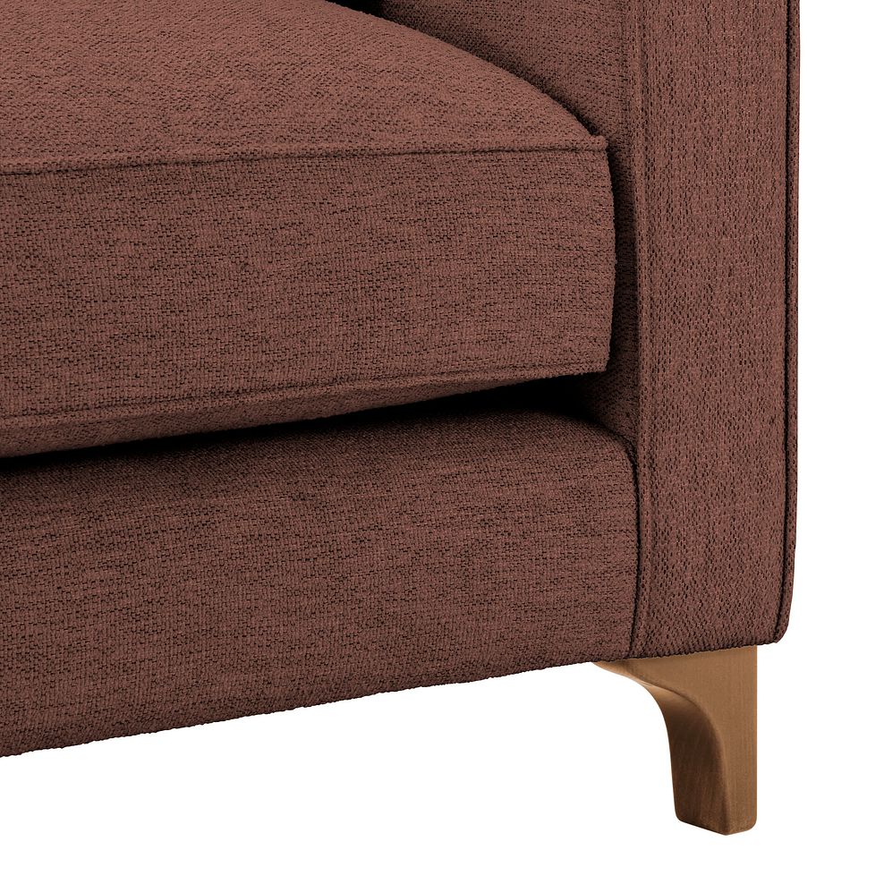Jude Left Hand Corner Sofa in Oscar Rust Fabric with Oak Feet 8