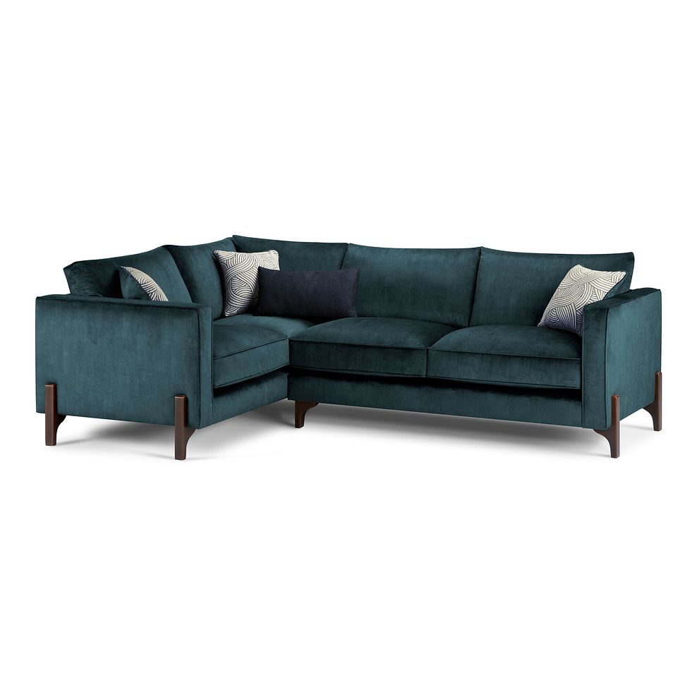 Jude Right Hand Corner Sofa in Duke Airforce Fabric with Walnut Finished Feet 1