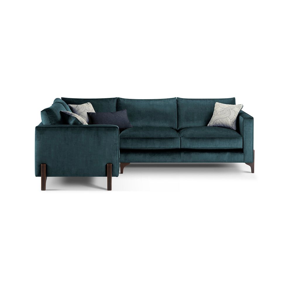 Jude Right Hand Corner Sofa in Duke Airforce Fabric with Walnut Finished Feet 2