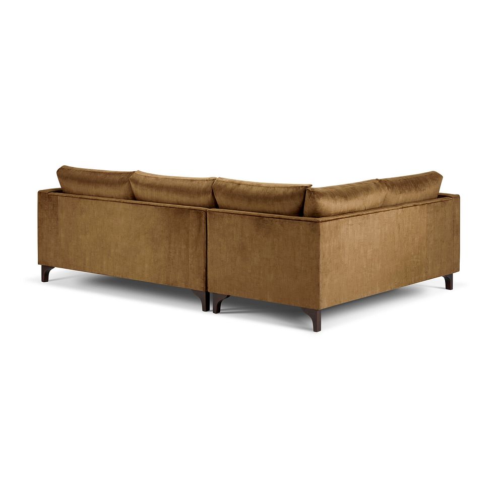 Jude Right Hand Corner Sofa in Duke Old Gold Fabric with Walnut Finished Feet 4
