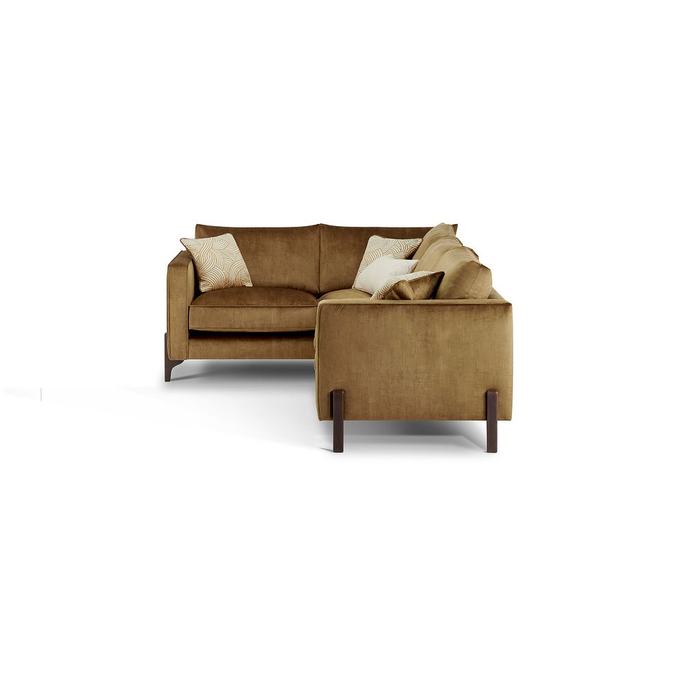 Jude Right Hand Corner Sofa in Duke Old Gold Fabric with Walnut Finished Feet 3