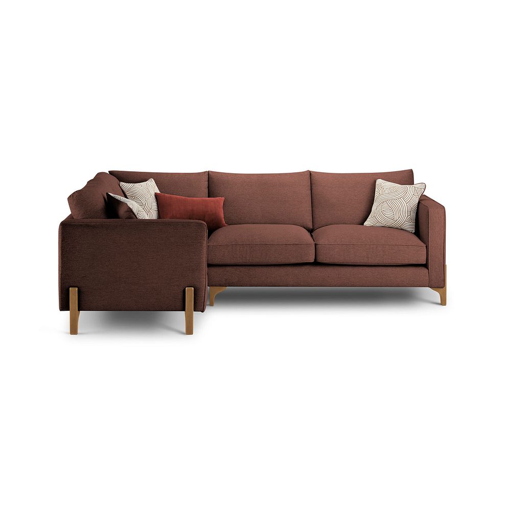 Jude Right Hand Corner Sofa in Oscar Rust Fabric with Oak Feet 2