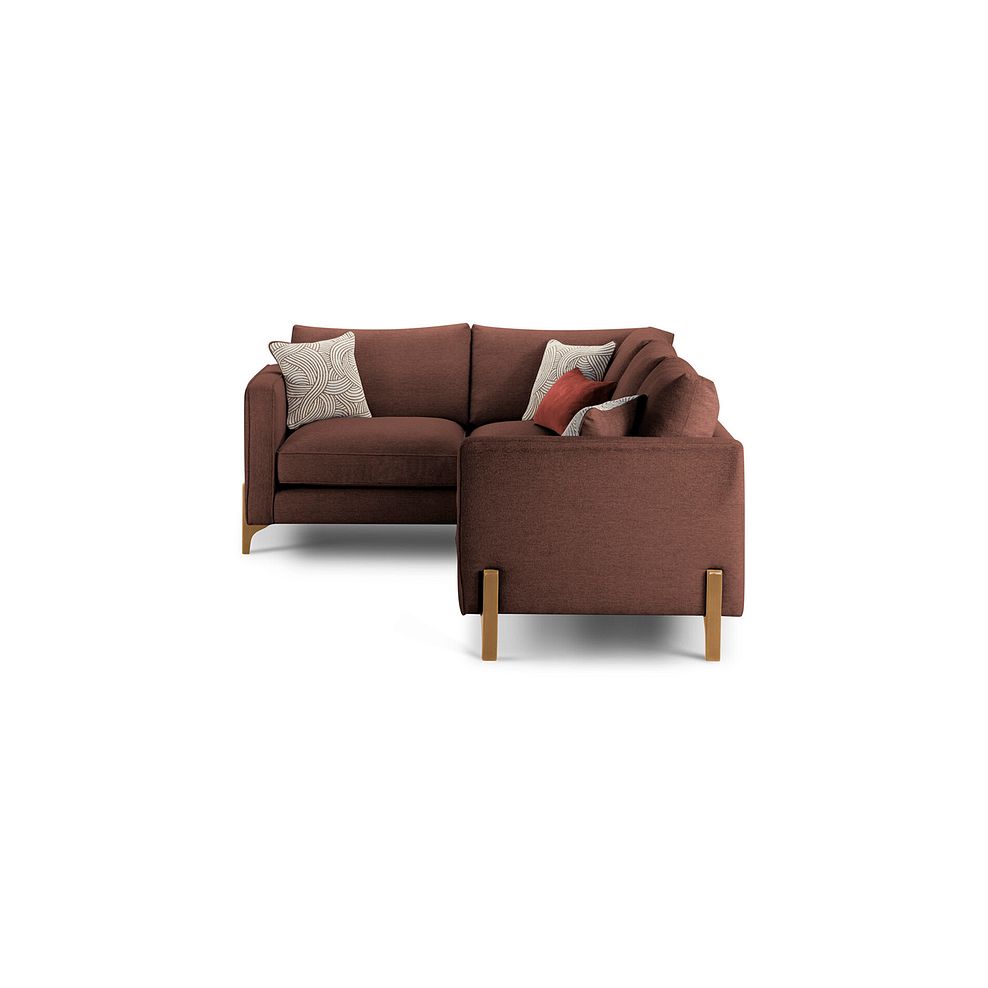Jude Right Hand Corner Sofa in Oscar Rust Fabric with Oak Feet 3