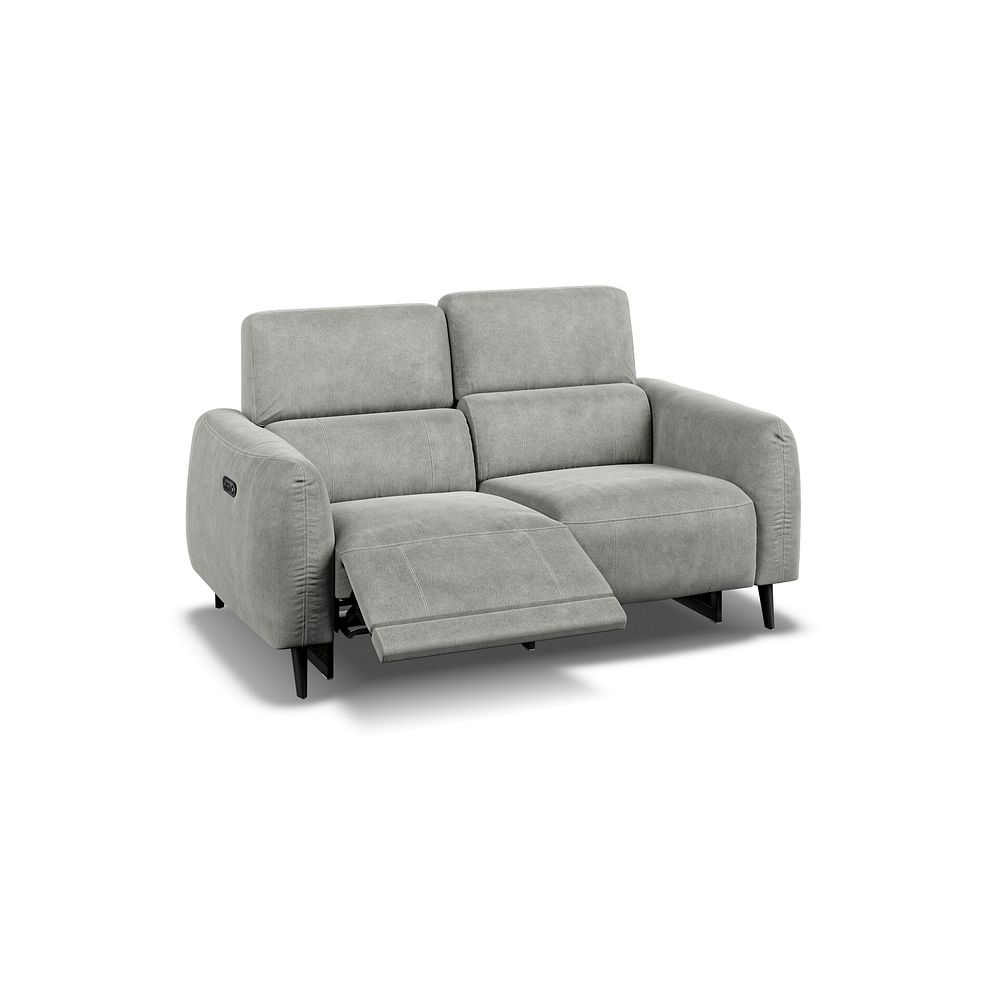 Juliette 2 Seater Recliner Sofa With Power Headrest in Billy Joe Dove Grey Fabric Thumbnail 3