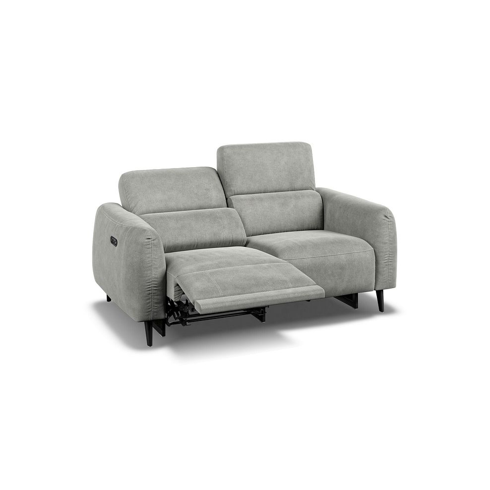 Juliette 2 Seater Recliner Sofa With Power Headrest in Billy Joe Dove Grey Fabric Thumbnail 4
