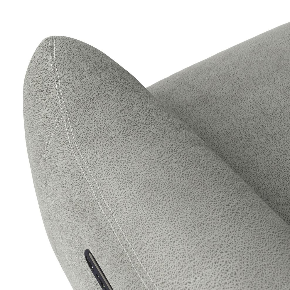 Juliette 2 Seater Recliner Sofa With Power Headrest in Billy Joe Dove Grey Fabric 9