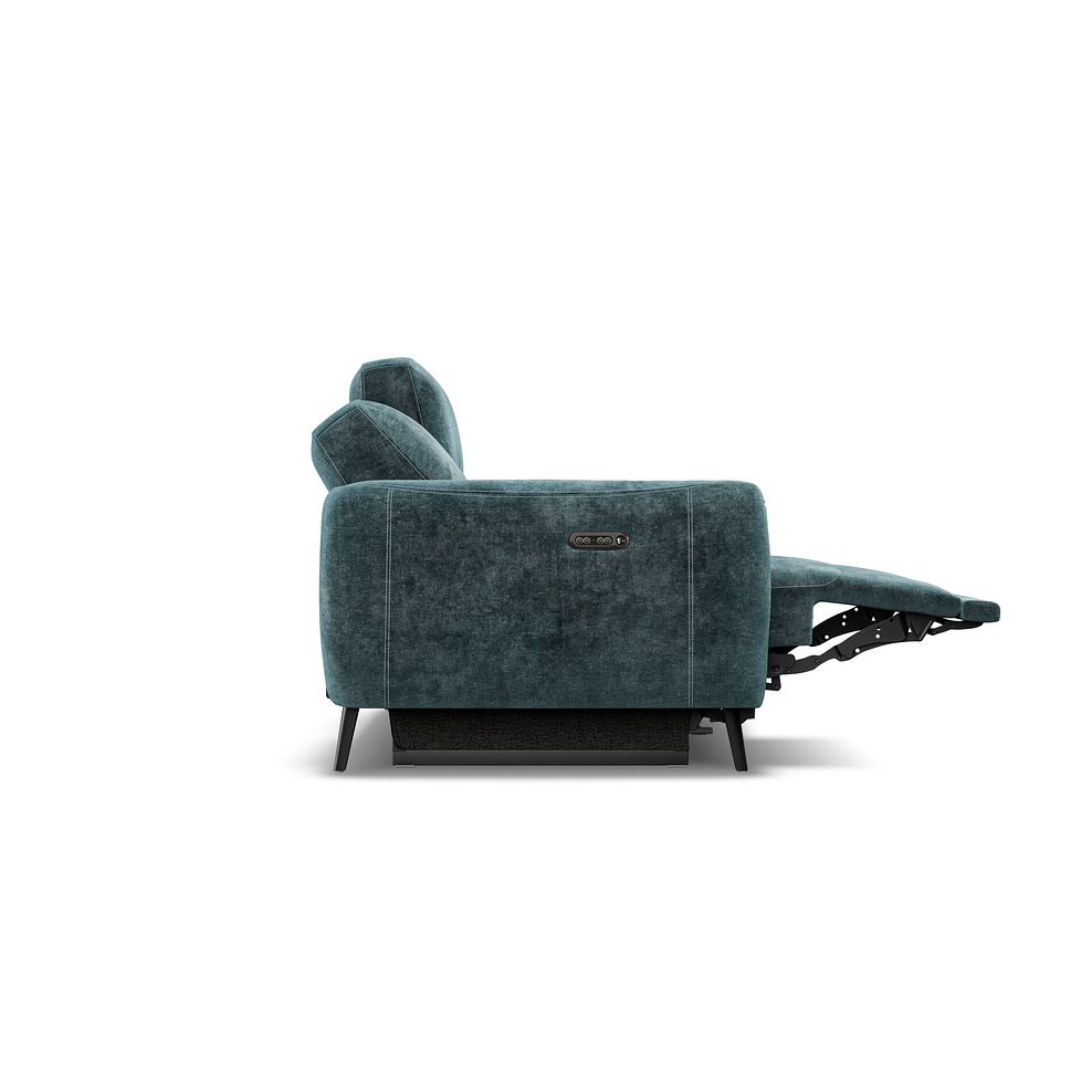 Juliette 2 Seater Recliner Sofa With Power Headrest in Descent Blue Fabric 7