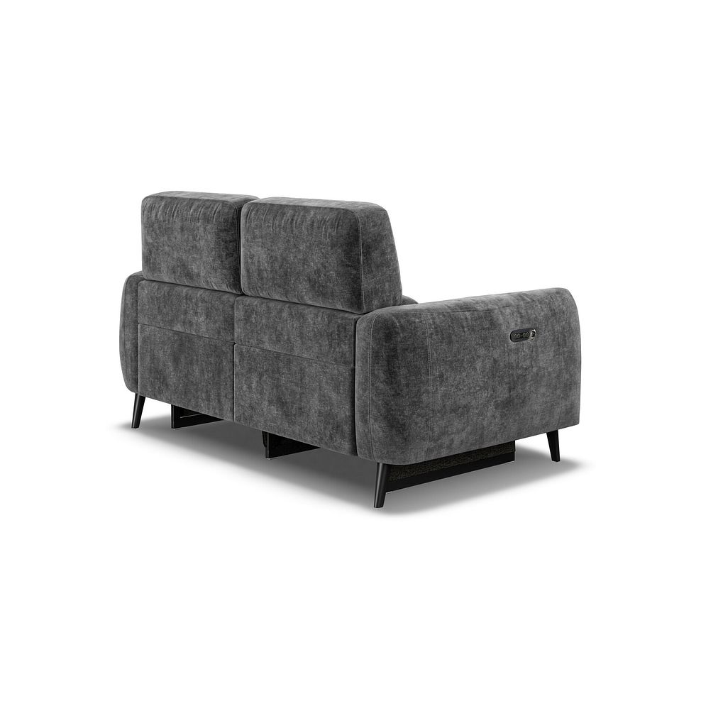 Juliette 2 Seater Recliner Sofa With Power Headrest in Descent Charcoal Fabric 5