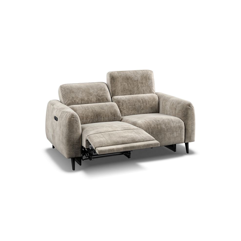Juliette 2 Seater Recliner Sofa With Power Headrest in Descent Taupe Fabric 3