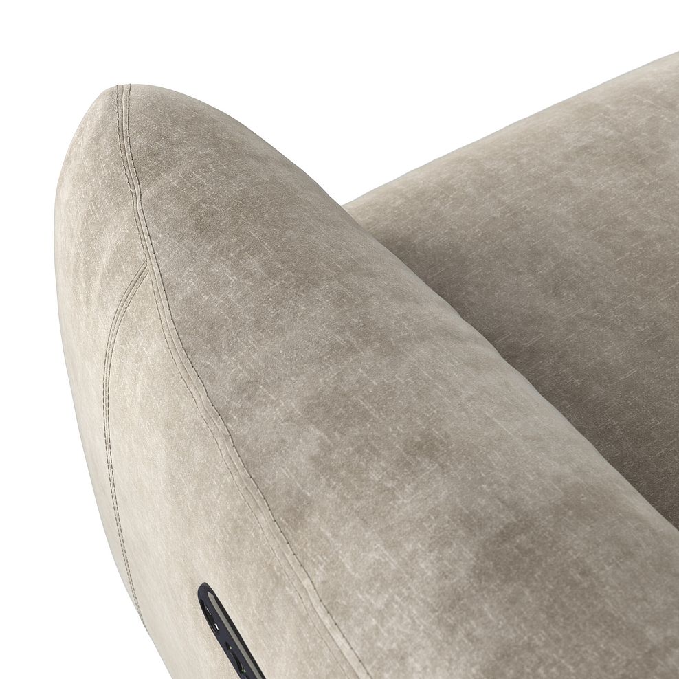 Juliette 2 Seater Recliner Sofa With Power Headrest in Descent Taupe Fabric 9