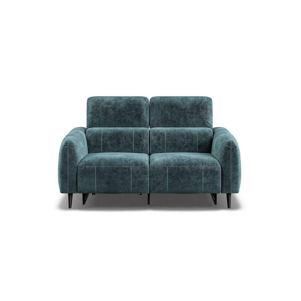 Juliette 2 Seater Recliner Sofa With Power Headrest in Descent Blue Fabric 2