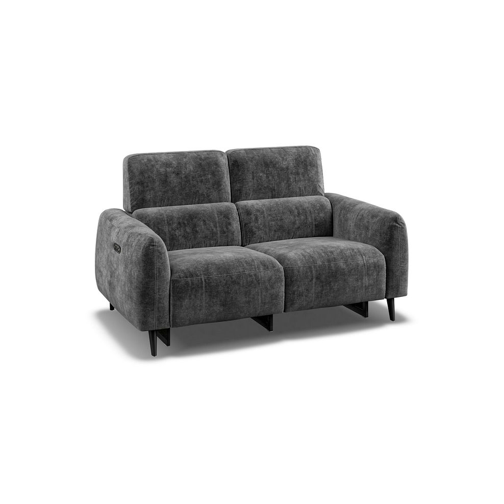 Juliette 2 Seater Recliner Sofa With Power Headrest in Descent Charcoal Fabric Thumbnail 1