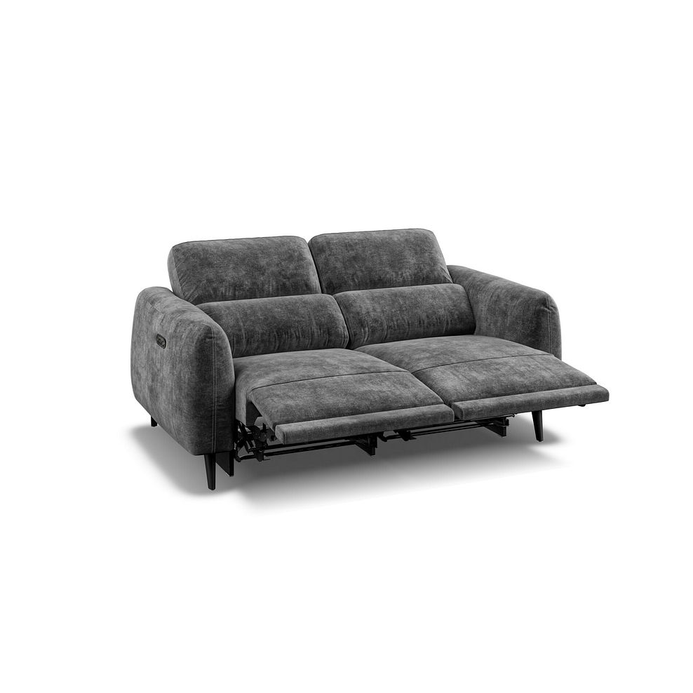 Juliette 2 Seater Recliner Sofa With Power Headrest in Descent Charcoal Fabric 5