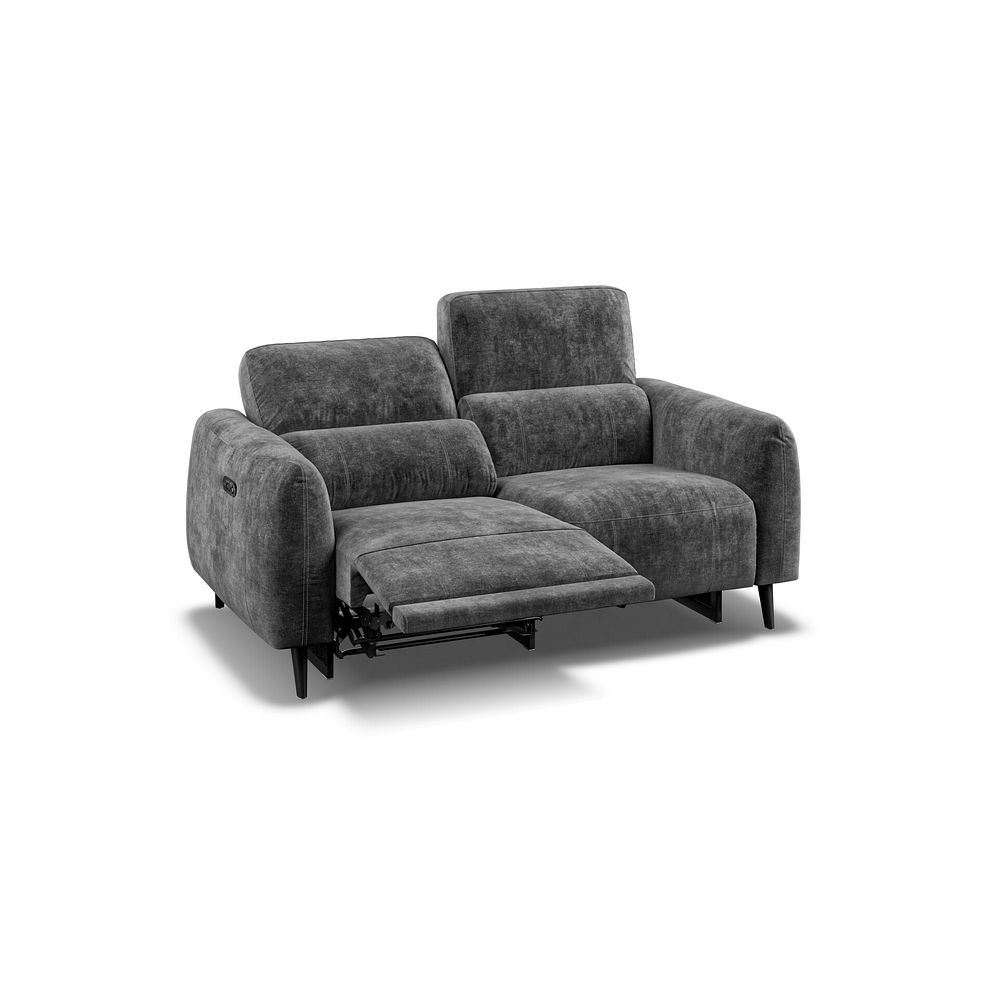 Juliette 2 Seater Recliner Sofa With Power Headrest in Descent Charcoal Fabric 4