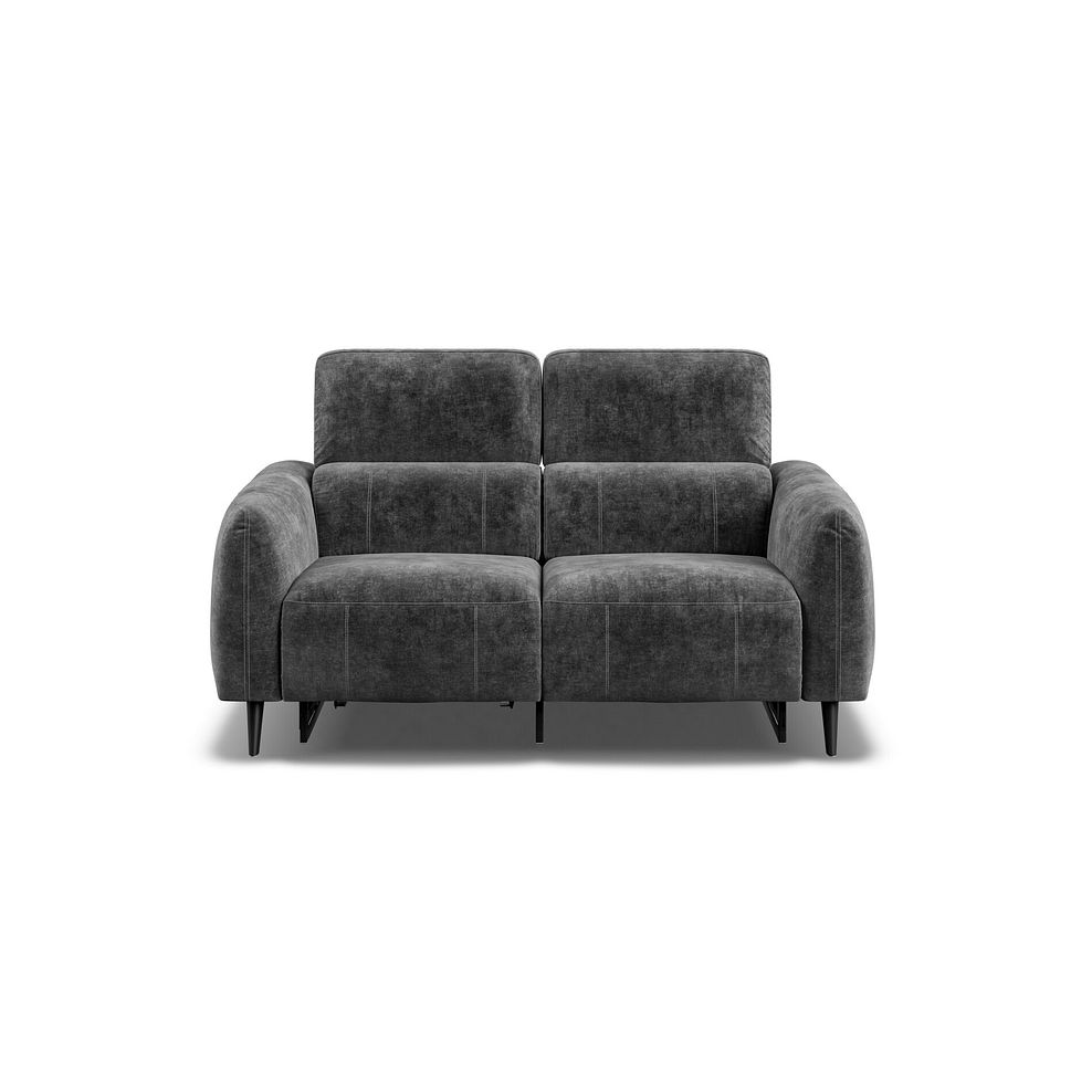 Juliette 2 Seater Recliner Sofa With Power Headrest in Descent Charcoal Fabric Thumbnail 2
