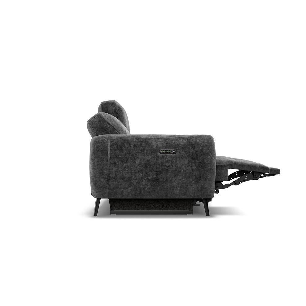 Juliette 2 Seater Recliner Sofa With Power Headrest in Descent Charcoal Fabric 8