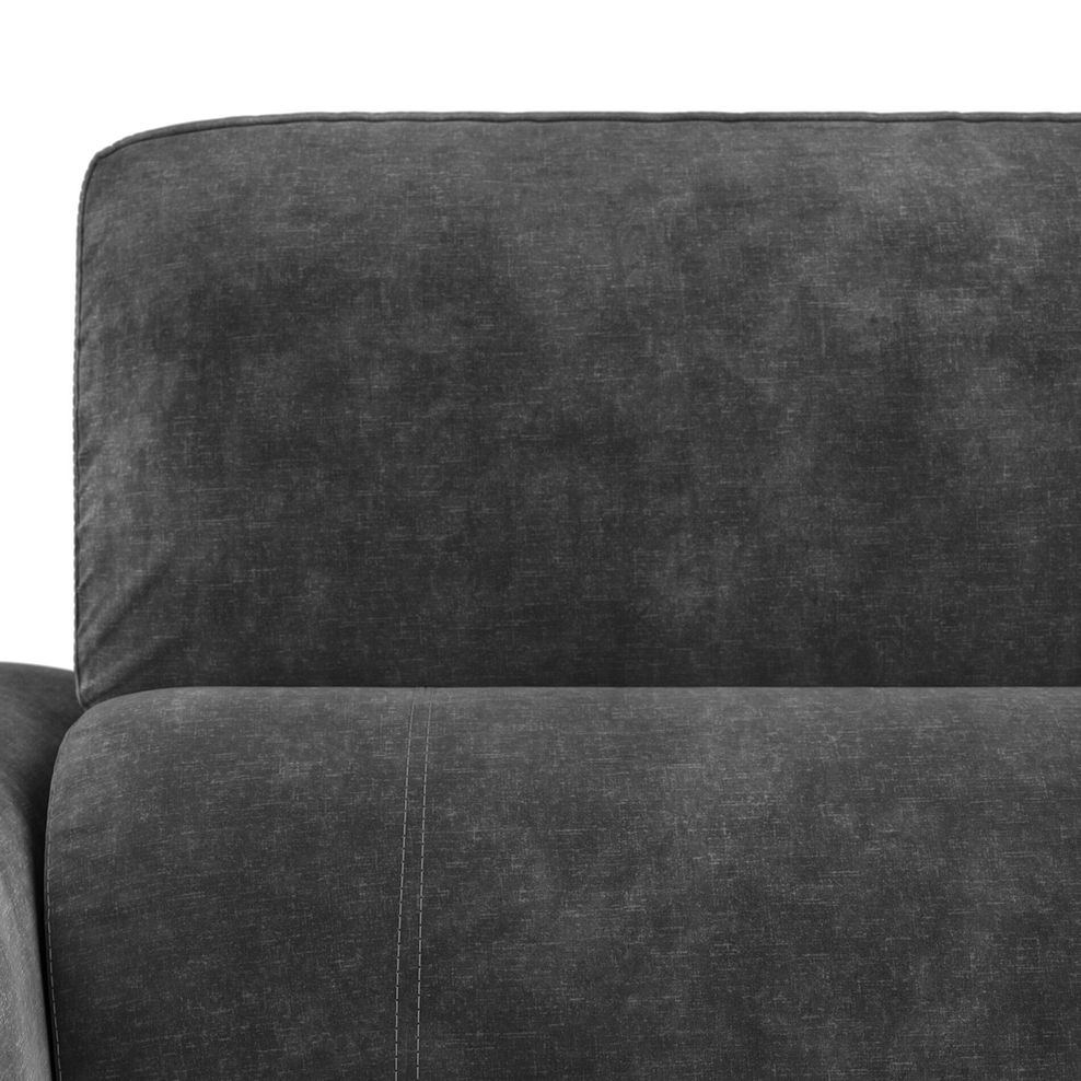 Juliette 2 Seater Recliner Sofa With Power Headrest in Descent Charcoal Fabric 12