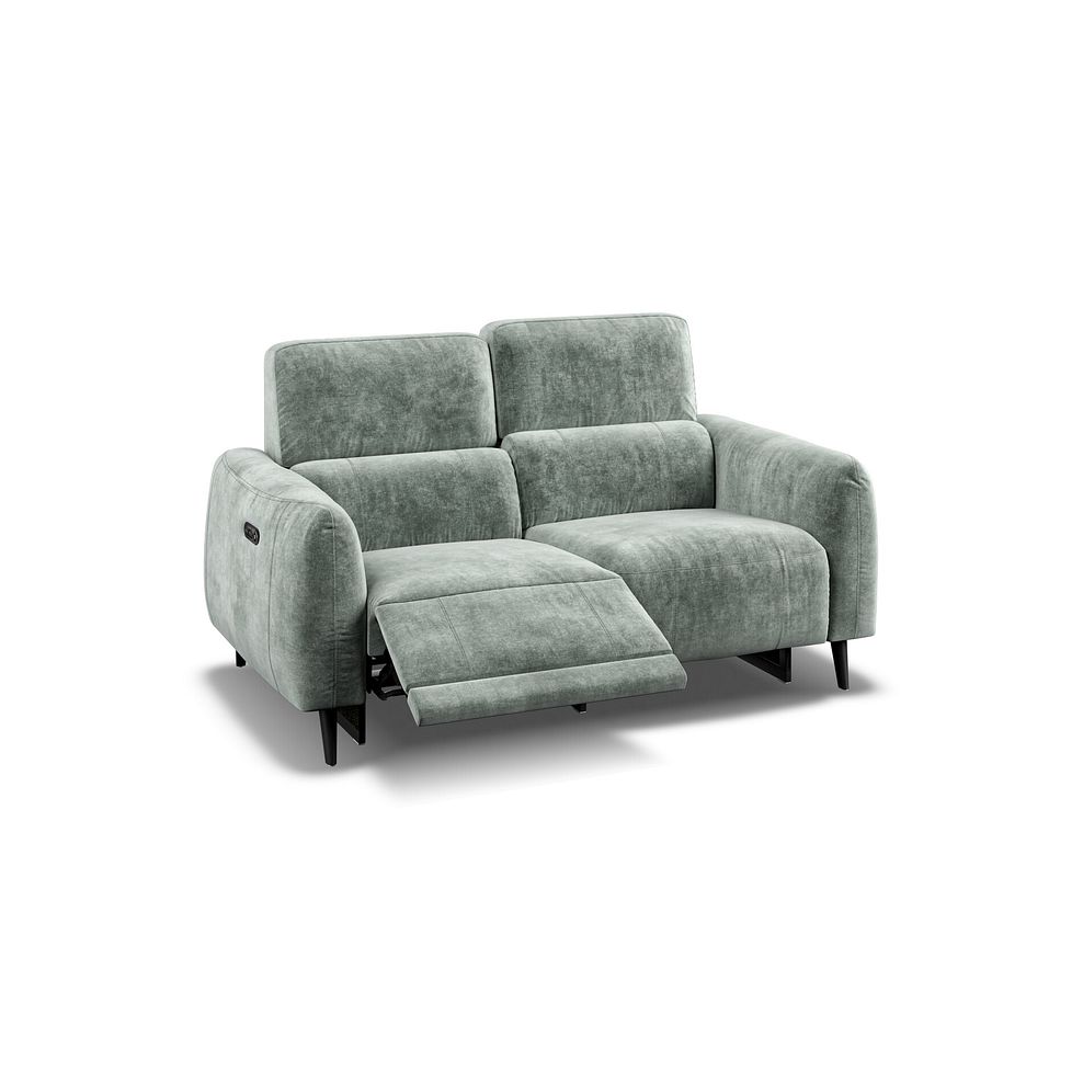 Juliette 2 Seater Recliner Sofa With Power Headrest in Descent Pewter Fabric Thumbnail 3