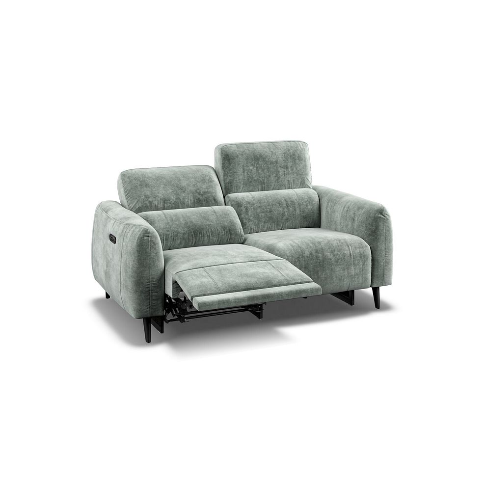 Juliette 2 Seater Recliner Sofa With Power Headrest in Descent Pewter Fabric 4
