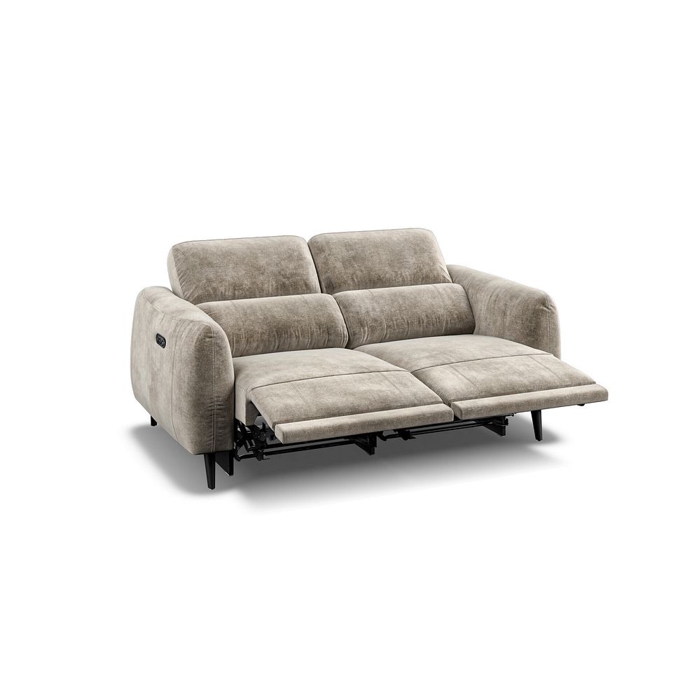 Juliette 2 Seater Recliner Sofa With Power Headrest in Descent Taupe Fabric 5